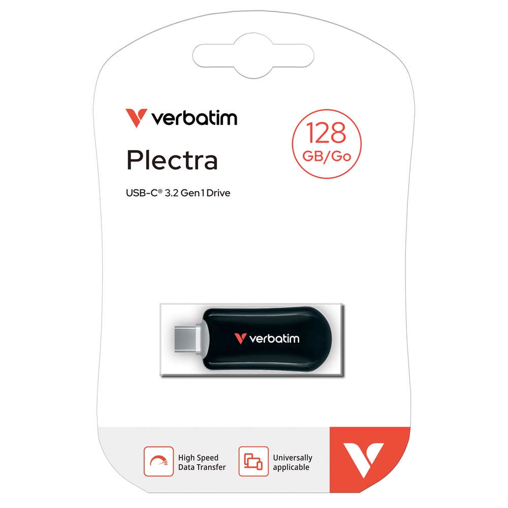 USB memory Verbatim Plectra USB-C Flash Drive Black 128GB