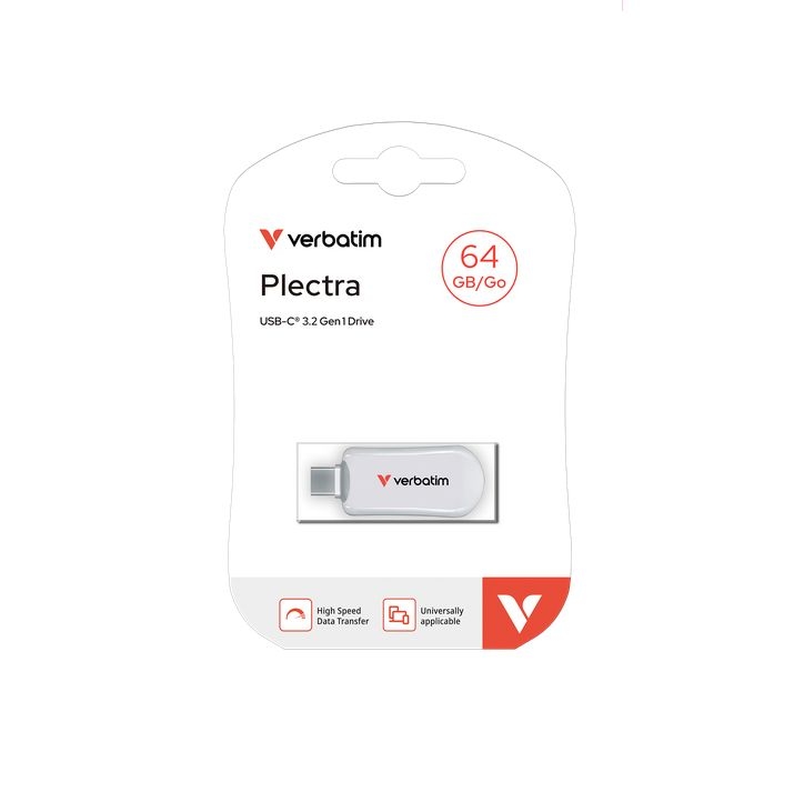 USB memory Verbatim Plectra USB-C Flash Drive White 64GB