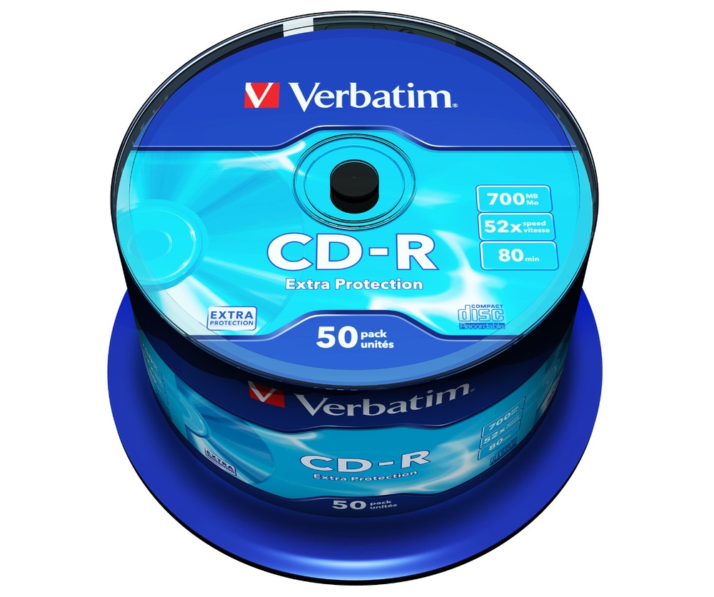 Дискове Verbatim CD-R 700MB 52X EXTRA PROTECTION SURFACE (50 PACK)