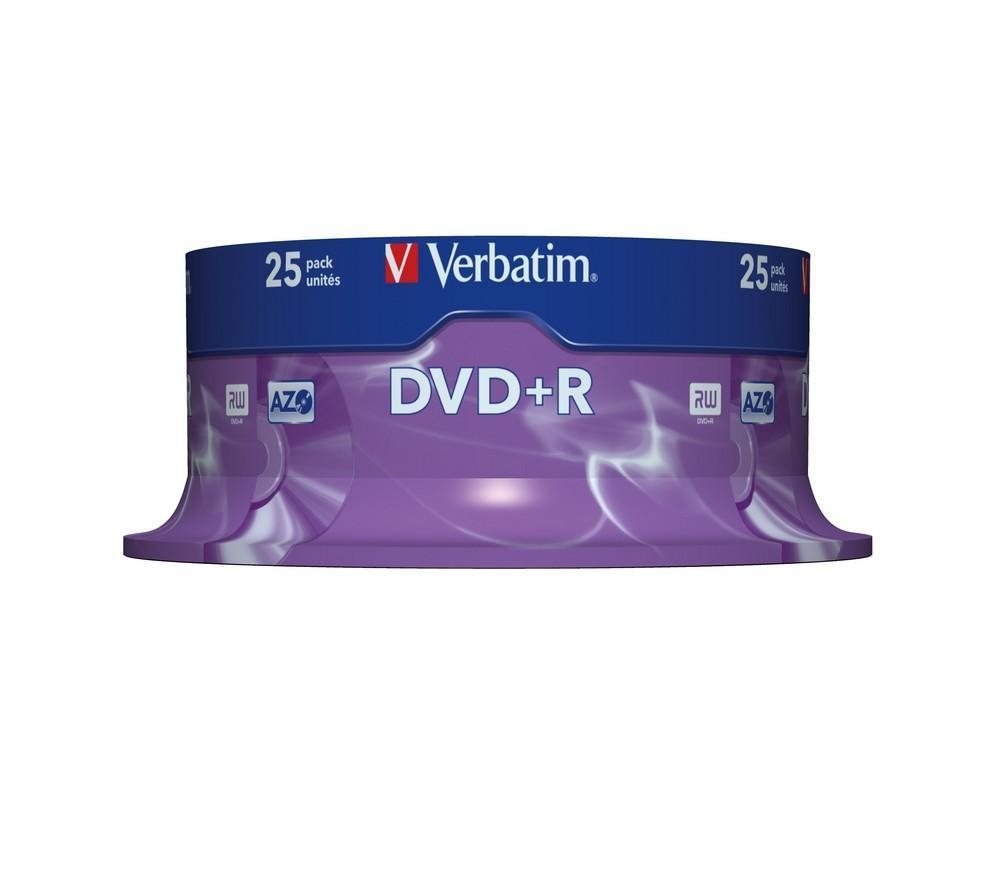 Дискове Verbatim DVD+R AZO 4.7GB 16X MATT SILVER SURFACE (25 PACK)