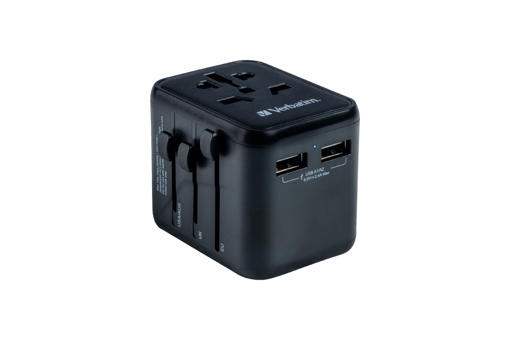 Адаптер Verbatim UTA-01 Universal Travel Adapter 2xUSB-A ports