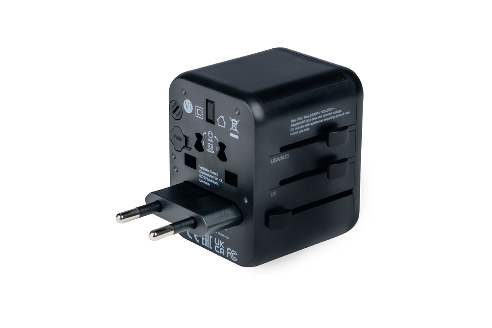 Адаптер Verbatim UTA-01 Universal Travel Adapter 2xUSB-A ports