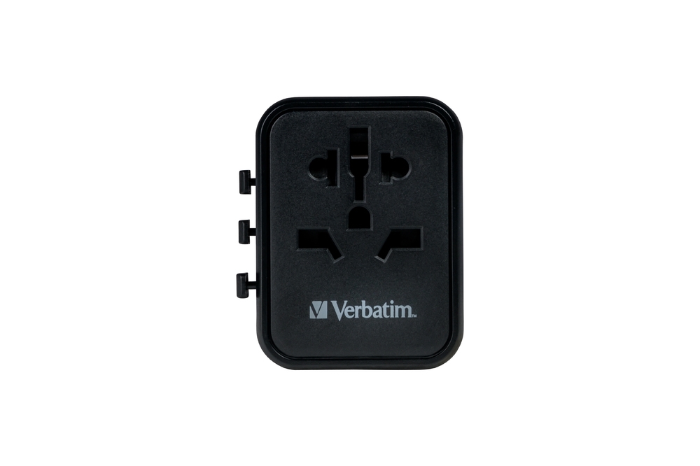 Адаптер Verbatim UTA-02 Universal Travel Adapter 1xUSB-C PD 20W / 1xUSB-A QC 3.0