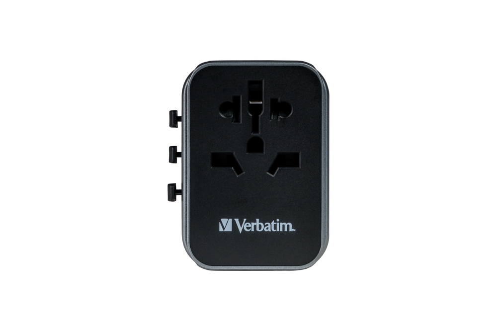 Адаптер Verbatim UTA-03 Universal Travel Adapter 1xUSB-C PD 30W & QC 3.0 / 2xUSB-C / 2xUSB-A