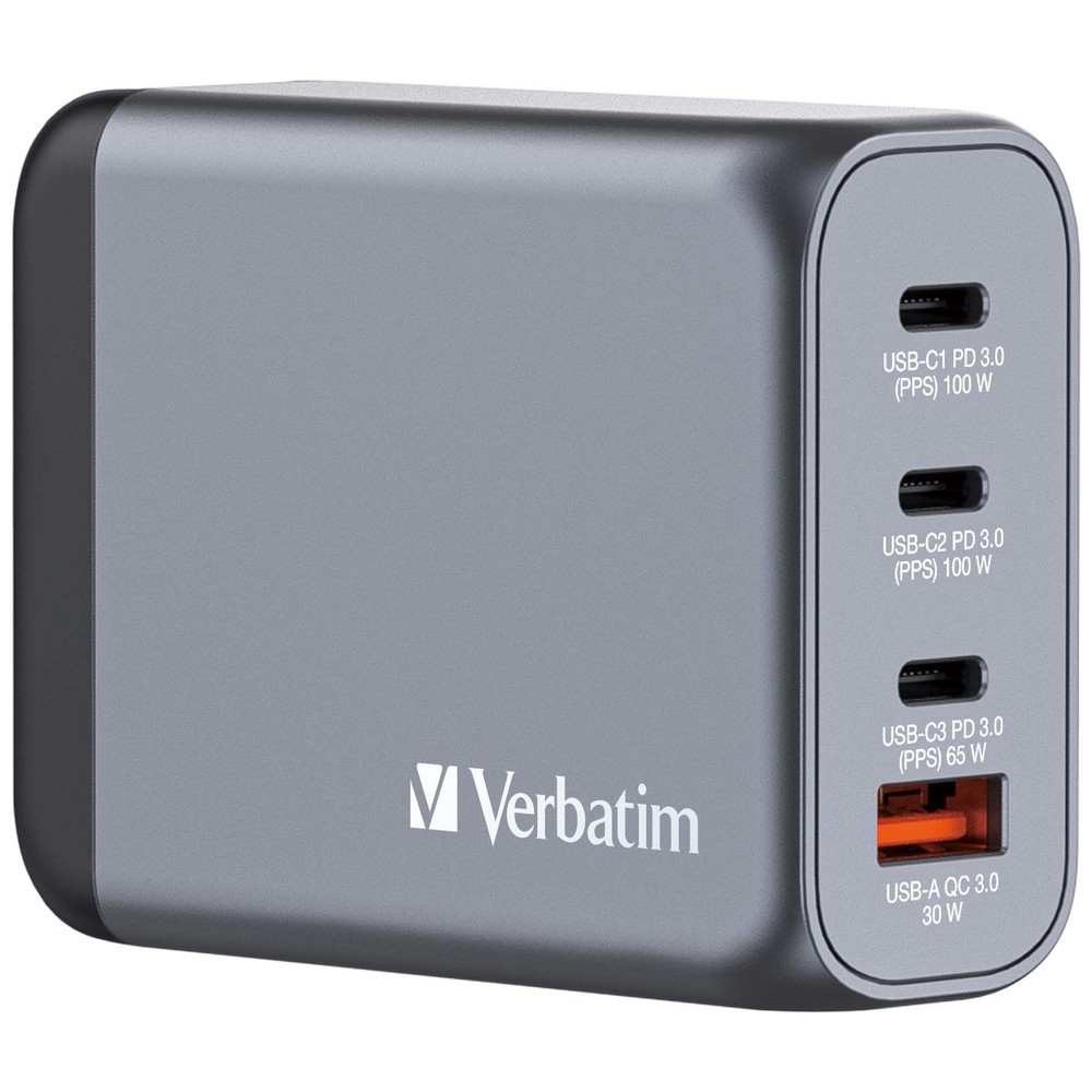 Зарядно устройство Verbatim GNC-100 GaN 4 Port 100W USB A/C