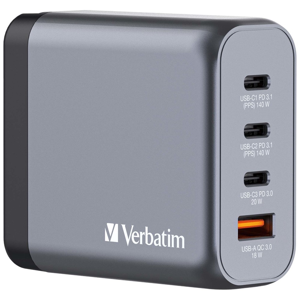 Power supply устройство Verbatim GNC-140 GaN 4 Port 140W USB A/C