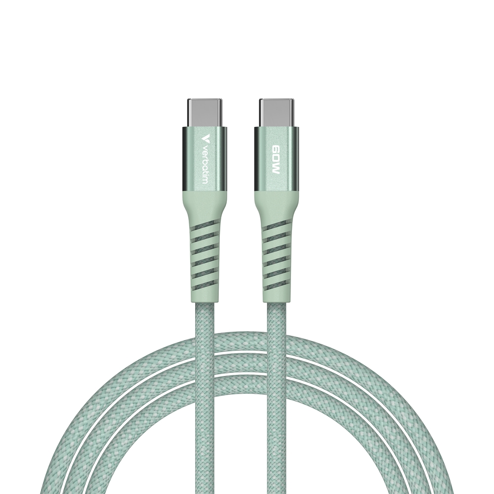 Кабел Verbatim Sync & Charge USB-C to USB-C 100W Magnetic 120 cm - Green