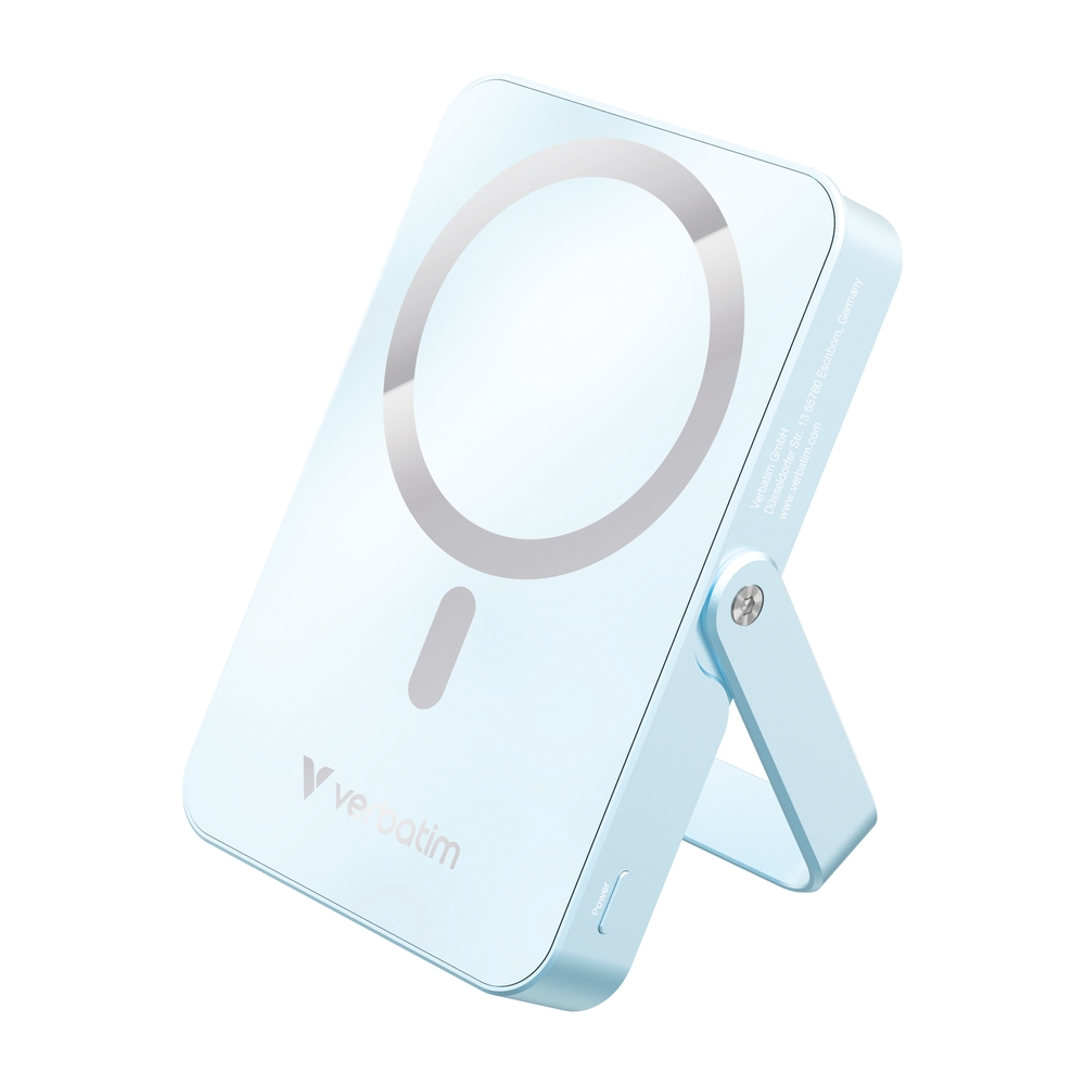 Verbatim Charge n Go Power Bank with Stand Magnetic Wireless 10000mAh Blue
