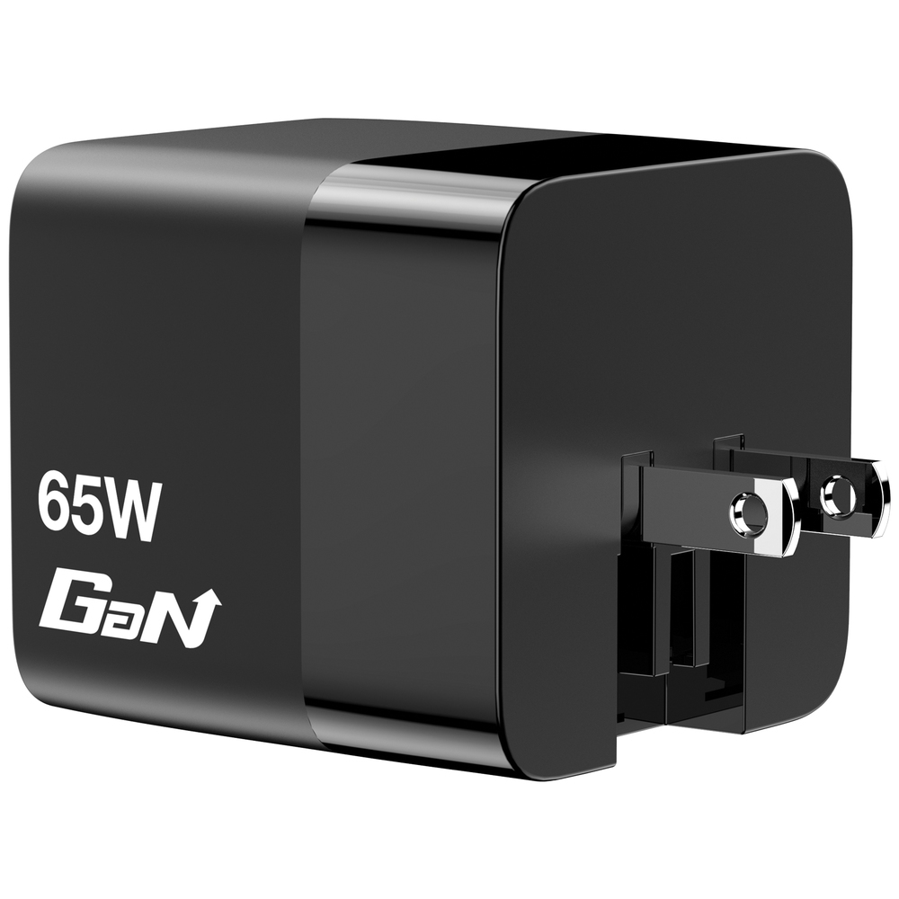 Външна батерия Verbatim Mini GaN Charger 65W 2 Port retractable cable display US plugs with EU and UK adaptors