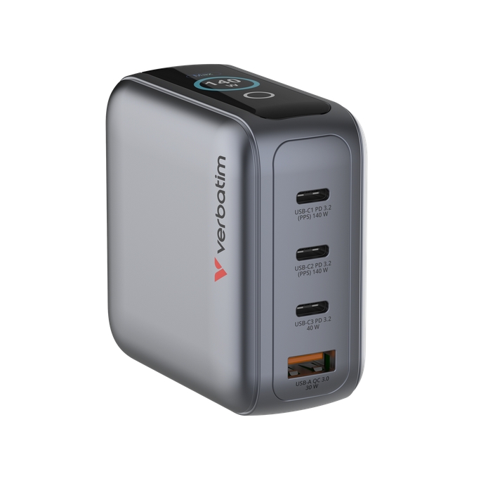 SSD Verbatim Mini GaN Charger 140W with Display