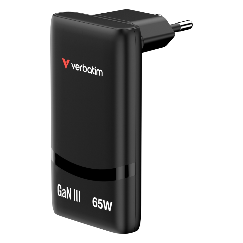 SSD Verbatim Fold n Go GaN Charger 65W EU plug Black