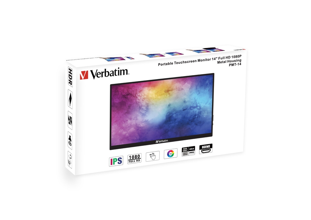 Монитор Verbatim PMT-14 Portable Touchscreen Monitor 14 Full HD 1080p Metal Housing