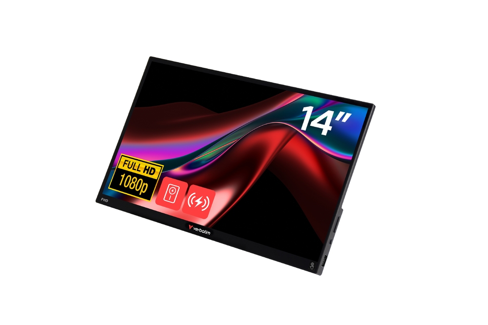Verbatim Portable 14 FHD Touch Monitor with Wireless Power Supply and 5000mAh Power Bank