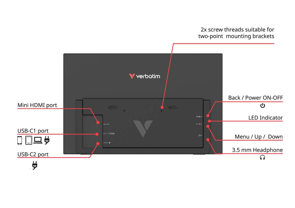 Verbatim Portable 14 FHD Touch Monitor LIGHT