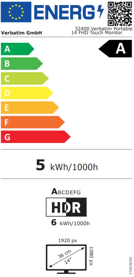 Verbatim Portable 14 FHD Touch Monitor LIGHT