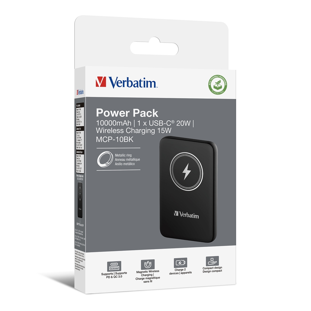Безжично зарядно MCP-10BK Power Pack 10000mAh 15W Black