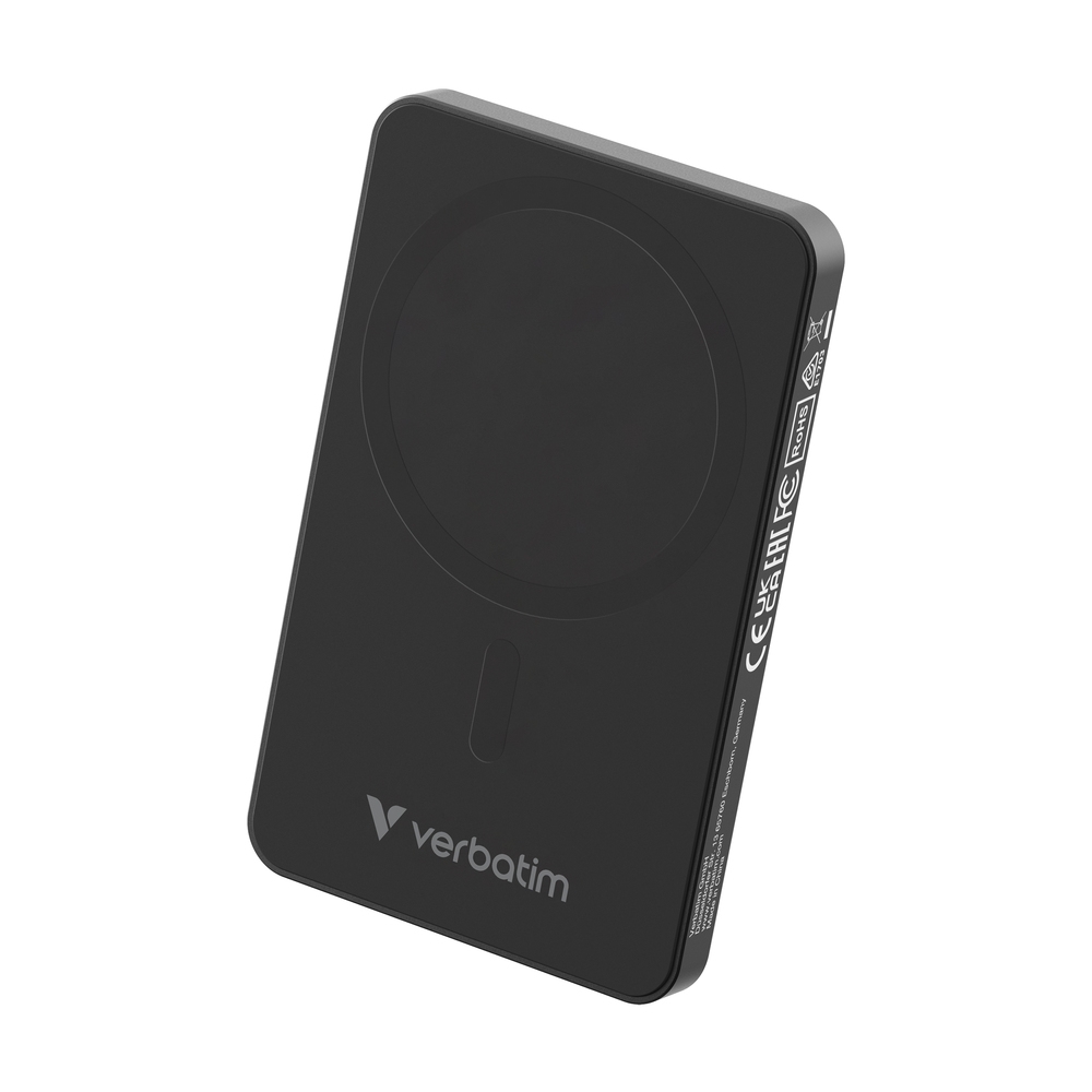 Външна батерия Verbatim Charge n Go Essentials Power Bank Magnetic Wireless 5000mAh черна
