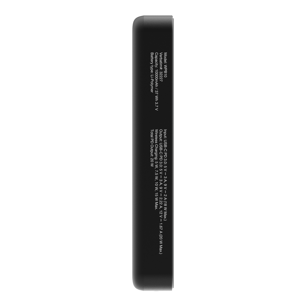 Verbatim Charge n Go Essentials Power Bank Magnetic Wireless 10000mAh Black