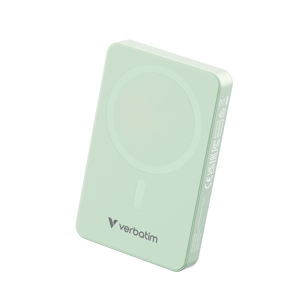 Verbatim Charge n Go Essentials Power Bank Magnetic Wireless 10000mAh Green